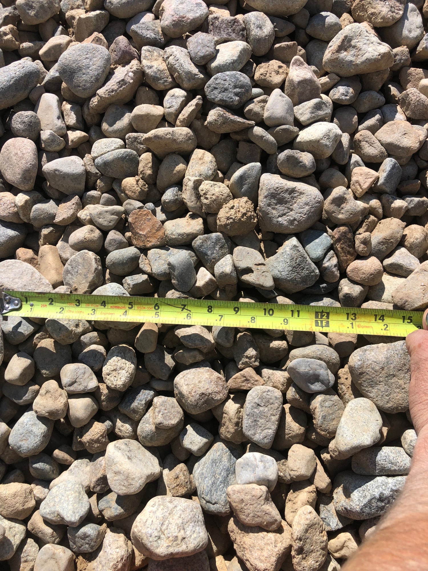 1.5 inch rock measured
